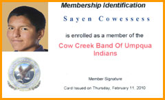 Tribal Enrollment Card Tribal Enrollment Card